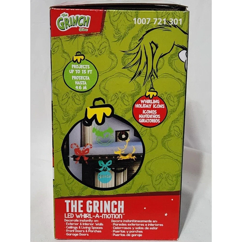 Christmas The Grinch LED Whirl A Motion Static Light Show Projects 15 FT GEMMY